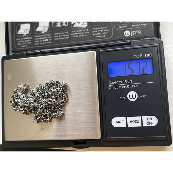 Designer Joielle Sterling Silver 925 Mexico M566 Heavy 16” Necklace Chain - Picture 9 of 10